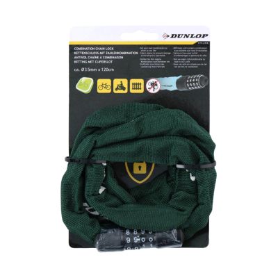 4. Zapięcie rowerowe Dunlop łańcuch na szyfr 120 cm 1042565