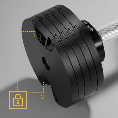 8. REBEL ACTIVE HANTEL ŻELIWNY REGULOWANY AUTOMAT 36KG, SKOK CO 2KG RBA-2332-36