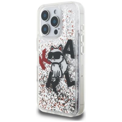 2. Etui Karl Lagerfeld Liquid Glitter Choupette Logo na iPhone 16 Pro Max - przezroczyste