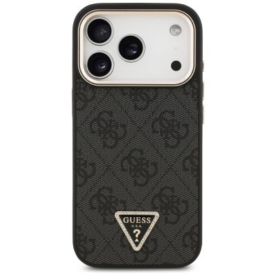 3. Etui Guess 4G Triangle Logo MagSafe na iPhone 17 Pro - czarno-złote