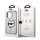 8. Etui Karl Lagerfeld Glitter Choupette Patch na iPhone 14 Pro - srebrne