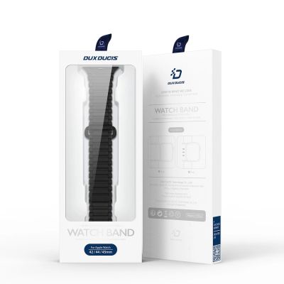 5. Pasek Dux Ducis Strap (Armor Version) do Apple Watch SE/9/8/7/6/5/4/3/2/1 (41/40/38mm) magnetyczny - czarno-pomarańczowy