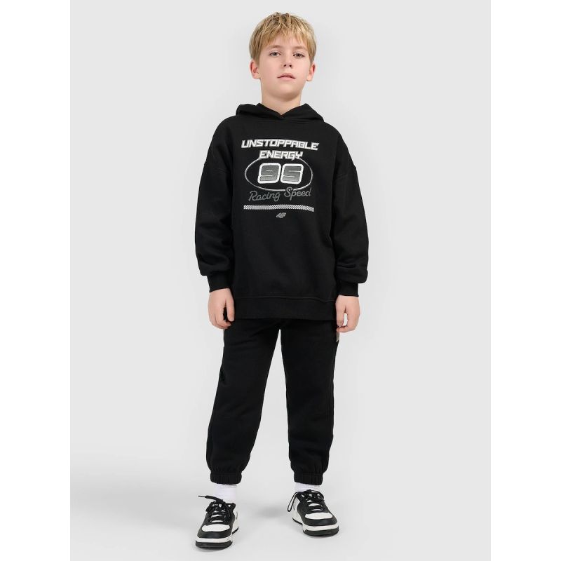 4. Bluza dresowa loose z kapturem chłopięca 4F 4FJRSS26TSWSM2814-20S