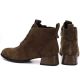 10. Skórzane botki damskie na obcasie zamsz camel Vinceza FIO27-67036