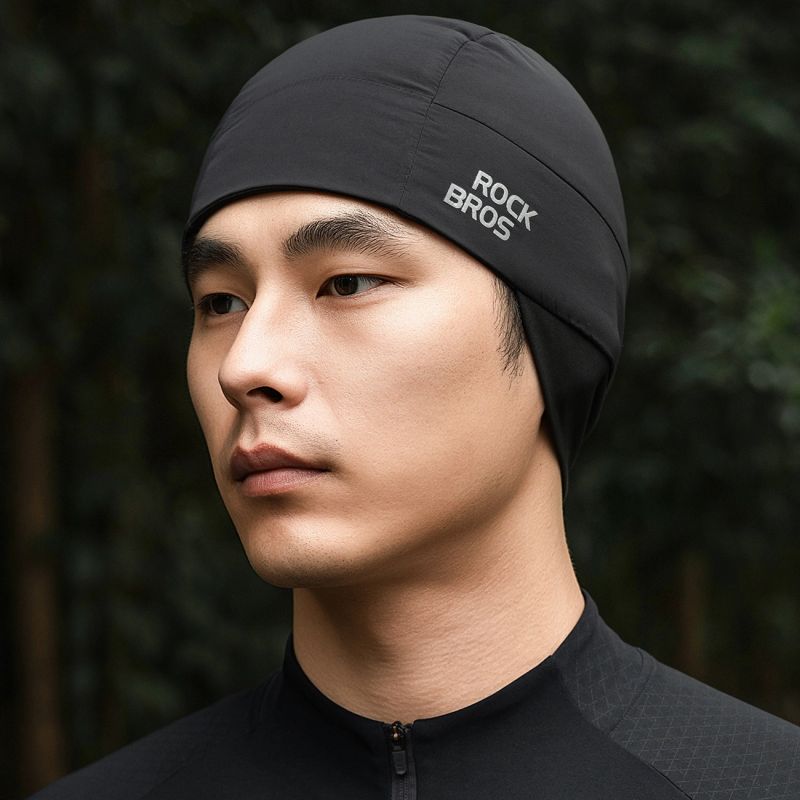 7. Czapka rowerowa Rockbros M015 zimowa dwustronna rozmiar 54-61 cm - czarna