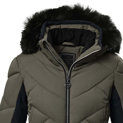 3. Kurtka narciarska damska Killtec KSW 102 pikowana z odpinanym kapturem brązowa (42039/311)