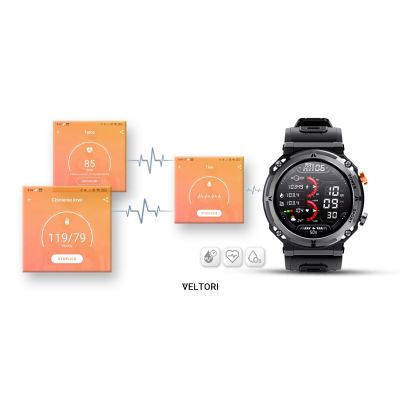 14. Smartwatch VELTORI VT130-1 Czarny Pasek Silikonowy