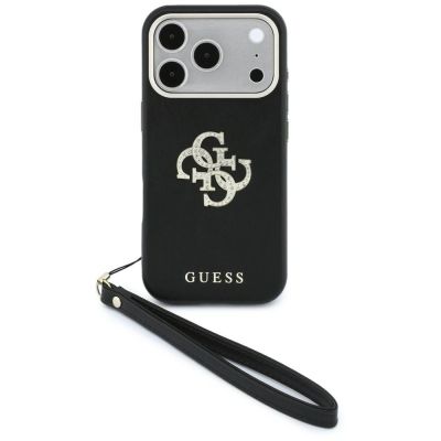 Etui Guess Smooth & Big Strass Logo & Strap do iPhone 18 Pro Max / 17 Pro Max czarny