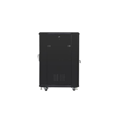9. Szafa rack Lanberg FF01-6822-12B (22U; 19''; 1160 mm / 600mm / 800 mm; stojąca; Szklane; 800 kg; kolor czarny)