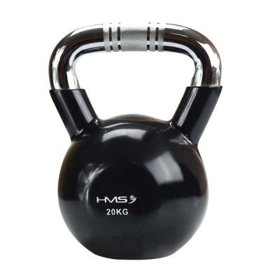 33. Kettlebell żeliwny uchwyt chrom radełkowany HMS KTC12 BLACK 