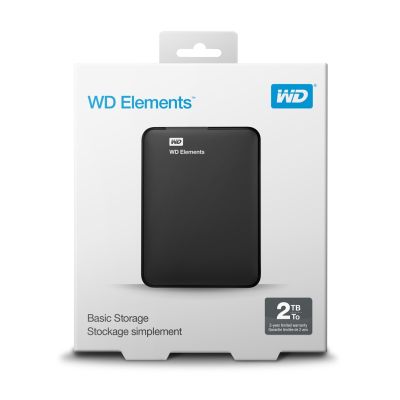 5. Dysk zewnętrzny HDD WD Elements (2TB; 2.5"; USB 3.0; Czarny; WDBU6Y0020BBK-WESN)