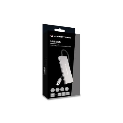 9. Conceptronic HUBBIES17G huby i koncentratory USB 3.2 Gen 2 (3.1 Gen 2) Type-C 10000 Mbit/s Szary