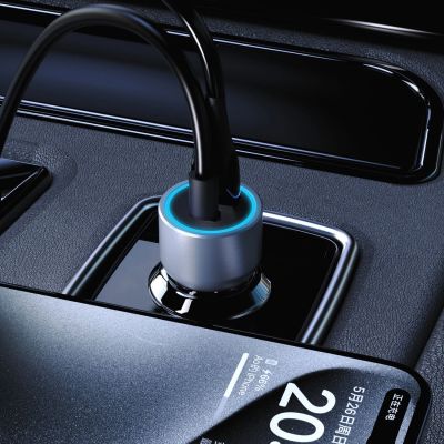 6. Ładowarka samochodowa Dudao R4T 25W USB-A / USB-C - szara