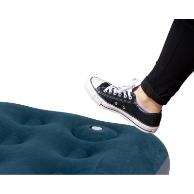 14. MATERAC FLOKOWANY 2-OSOBOWY Z WBUDOWANĄ POMPKĄ NOŻNĄ 191x137x22CM 24131