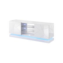 Szafka RTV QIU 160 MDF biały połysk/ biały połysk