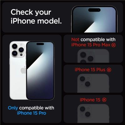 13. Szkło hartowane Spigen Glas.tR EZ Fit na iPhone 15 Pro - 2 szt.