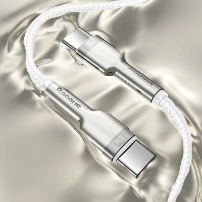 12. Kabel Baseus Cafule Metal 100W USB-C - USB-C 2m - biały