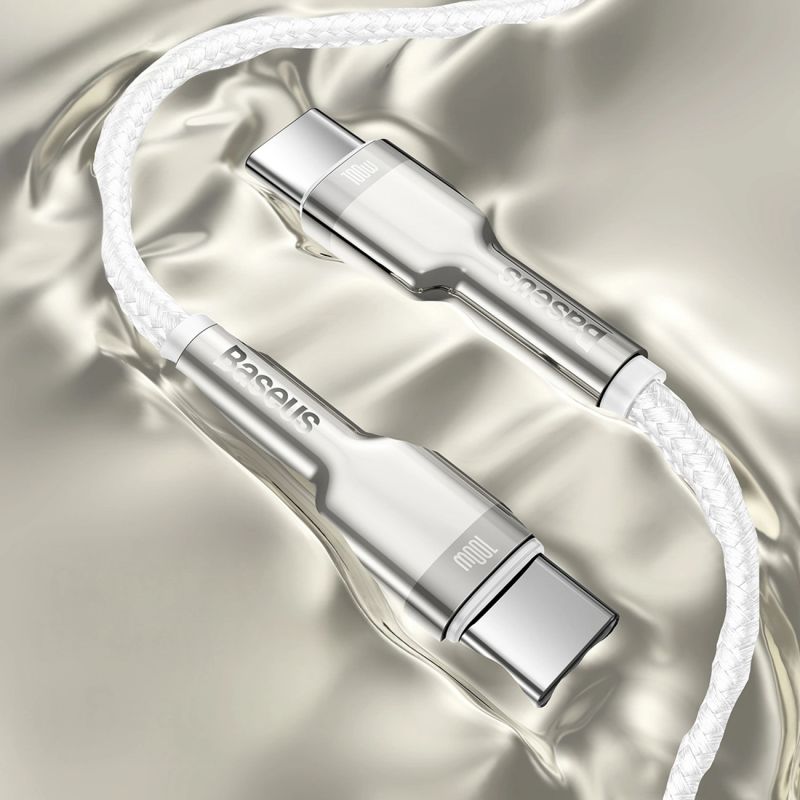 12. Kabel Baseus Cafule Metal 100W USB-C - USB-C 2m - biały