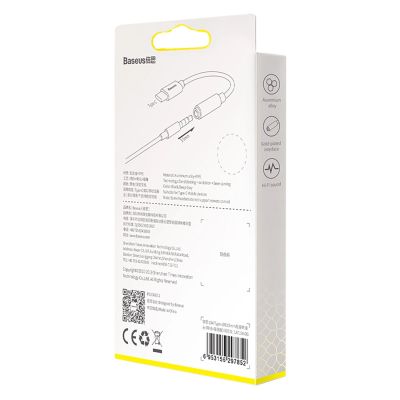 7. Adapter Baseus L54 do słuchawek USB-C / mini jack 3.5mm DAC 24 bit 48 KHz - szary