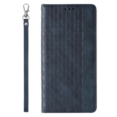 5. Magnet Strap Case etui Samsung Galaxy S23 pokrowiec z klapką portfel mini smycz podstawka niebieskie
