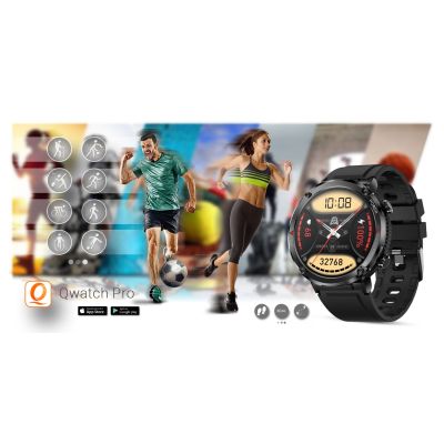 15. Smartwatch Gravity GT21-1+ Czarny Pasek Silikonowy