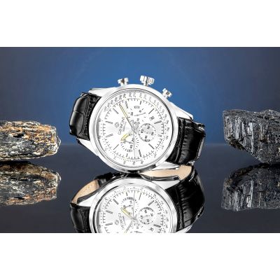 6. Zegarek Męski Giewont Chronograph Sapphire Srebrny GW7650-A1