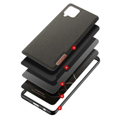2. Dux Ducis Fino etui pokrowiec pokryty nylonowym materiałem Samsung Galaxy A42 5G zielony