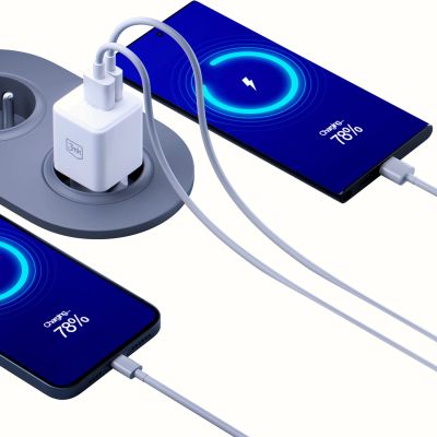 3. Ładowarka sieciowa 3mk Hyper GaN Charger 20W QC4+ PD PPS USB-C USB-A - biała
