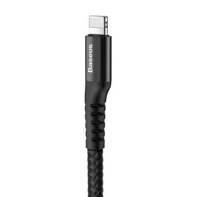 2. Kabel Baseus Fish Eye sprężynowy USB-A / Lightning 2A 1m - czarny