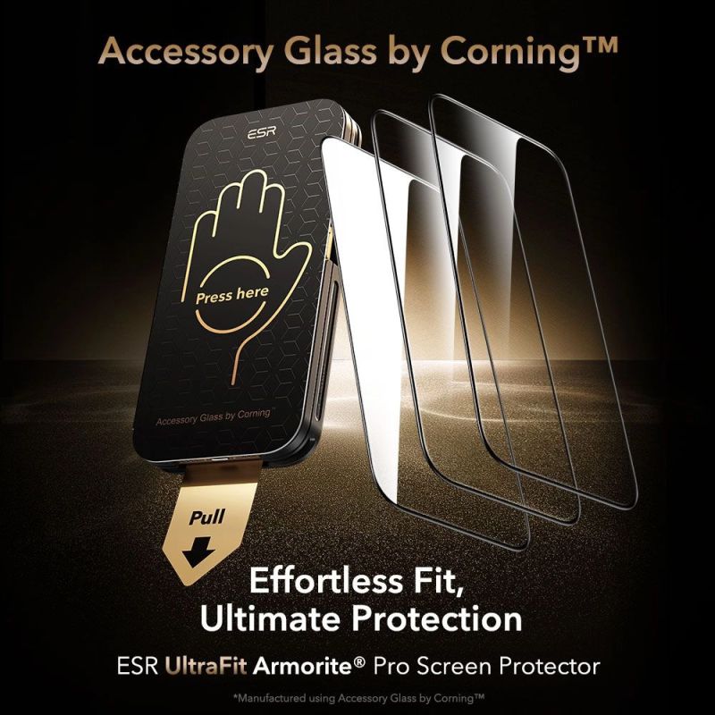 2. Szkło hartowane ESR UltraFit Armorite Pro na iPhone 17 Pro Max - przezroczyste