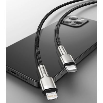 12. Kabel Baseus Cafule Series Metal Data USB-C / Lightning 20W PD 1 m - czarny