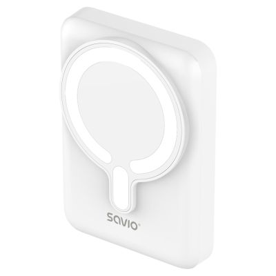 4. SAVIO POWERBANK 10000 MAH MAGNETYCZNY BIAŁY BA-13