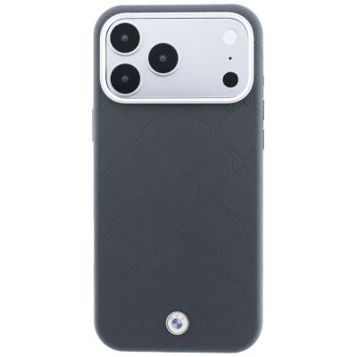 3. Etui BMW Sign Deboss Quilted Metal Logo MagSafe na iPhone 18 Pro / 17 Pro - ciemnoszare