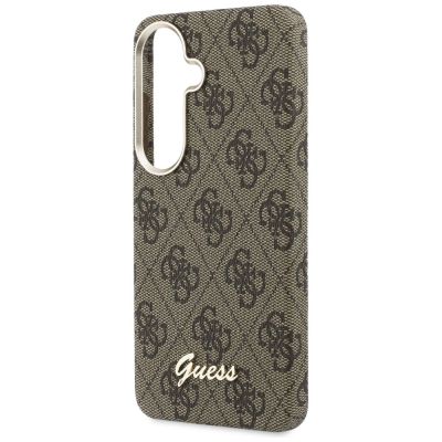 6. Etui Guess 4G Script MagSafe na Samsung Galaxy S26 - brązowe