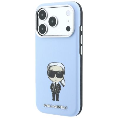 3. Etui Karl Lagerfeld Smooth Ikonik Sketch MagSafe do iPhone 18 Pro / 17 Pro - jasnoniebieske