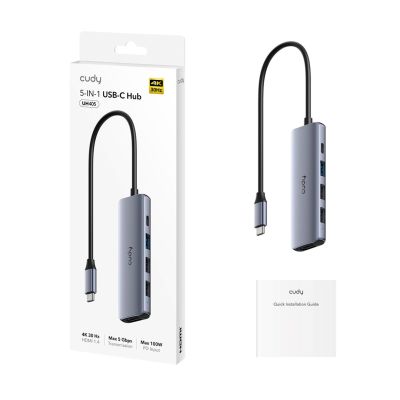 CUDY UH405 Hub 5-IN-1 USB-C z HDMI 4K