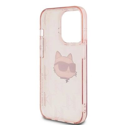 7. Etui Karl Lagerfeld IML Choupette Head & Monogram na iPhone 14 Pro Max - różowe