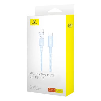 8. Kabel Baseus Explorer 100W USB-C - USB-C z inteligentnym czujnikiem temperatury 1m - niebieski