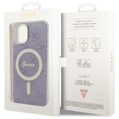 8. Etui Guess 4G MagSafe na iPhone 14 Plus - purpurowe