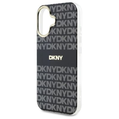 6. Etui DKNY Repeat Texture Pattern With Stripe na iPhone 16 - czarne