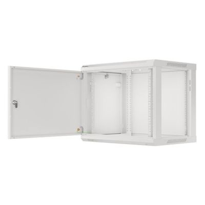 4. Szafa instalacyjna Rack wisząca 19" 9U 600x450 szara drzwi metalowe LANBERG (Flat Pack)