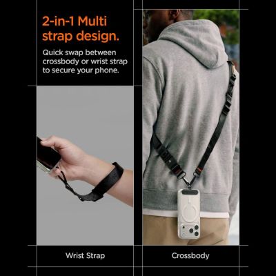 9. Smycz do telefonu Spigen DA30M Stap Crossbody - czarna