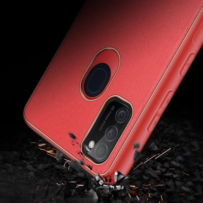 11. Dux Ducis Yolo eleganckie etui pokrowiec ze skóry ekologicznej Samsung Galaxy M30s czerwony