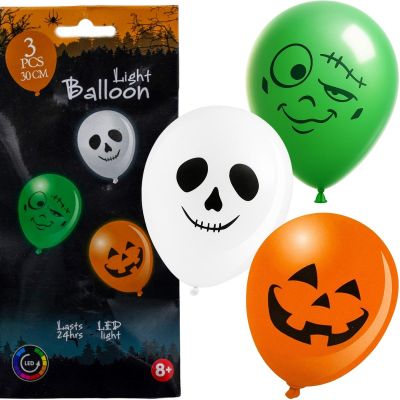 4. BALON DEKORACYJNY HALLOWEEN LED 3SZT