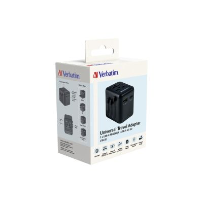 13. Verbatim 49544 adapter wtyczek zasilających Uniwersalne Czarny