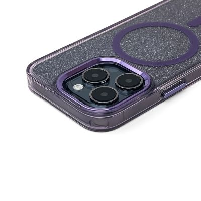 5. Etui Wozinsky Glitter Case MagSafe na Samsung Galaxy S24 FE - fioletowe z brokatem