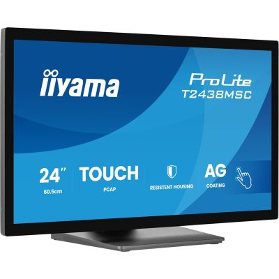 2. iiyama ProLite T2438MSC-B2 monitor komputerowy 60,5 cm (23.8") 1920 x 1080 px Full HD LED Ekran dotykowy Czarny