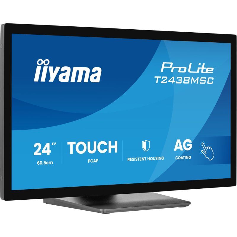 2. iiyama ProLite T2438MSC-B2 monitor komputerowy 60,5 cm (23.8") 1920 x 1080 px Full HD LED Ekran dotykowy Czarny
