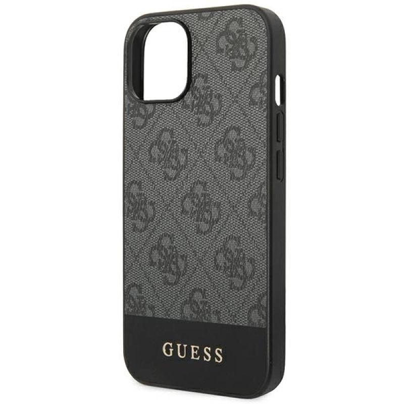 6. Etui Guess 4G Stripe Collection na iPhone 14 / 15 Plus - szare