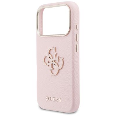 6. Etui Guess FW Resin Logo na iPhone 17 Pro - różowe